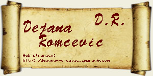 Dejana Romčević vizit kartica